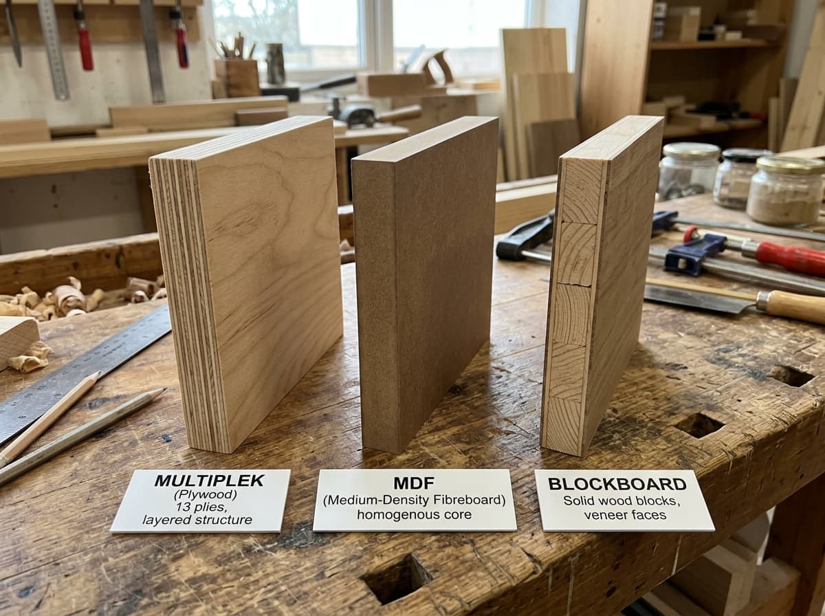 Multiplek vs MDF vs Blockboard: Mana Material Terbaik untuk Furniture Custom?